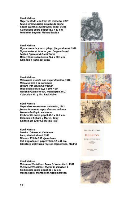 Lista de obras - Museo Thyssen-Bornemisza