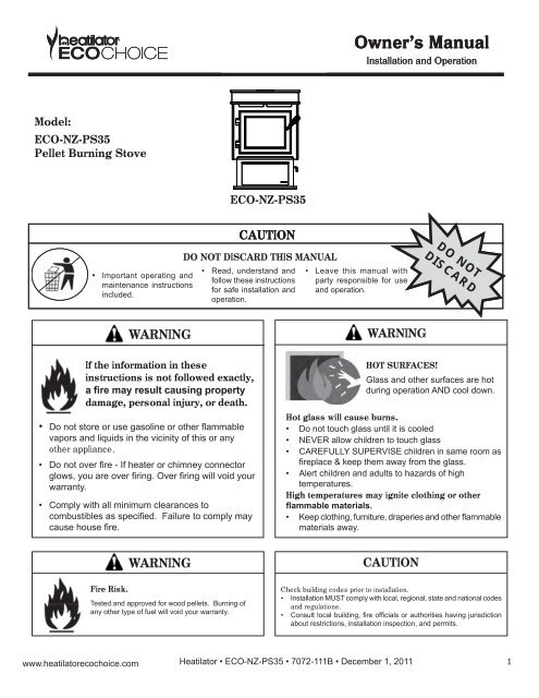 ECO-NZ-PS35 - Eco-Choice Pellet Fires