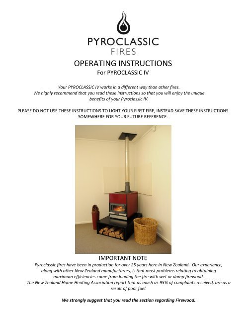 Pyroclassic Users Manual - Pivot Stove u0026amp; Heating