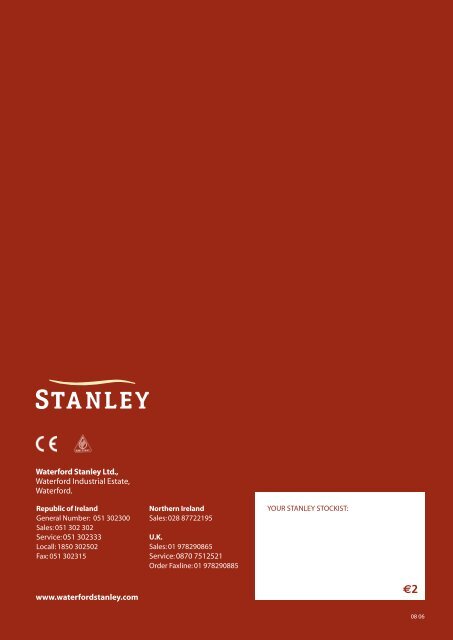 Stanley Brochure - Pivot Stove & Heating