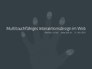 Vortrag Multitouchfähiges Interaktionsdesign im Web - Werkstatt