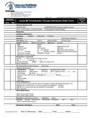 Acute MI Thrombolytic Therapy Admission Order Form