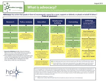What is Advocacy - Fact Sheet - 0813