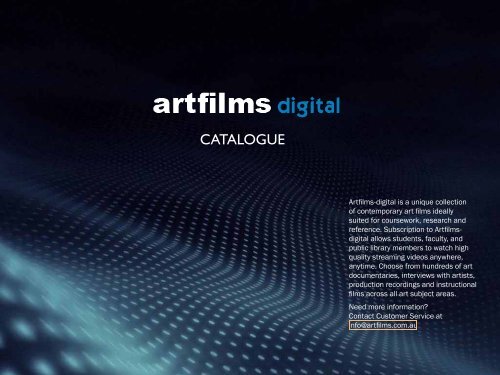 CATALOGUE - Art Films Digital