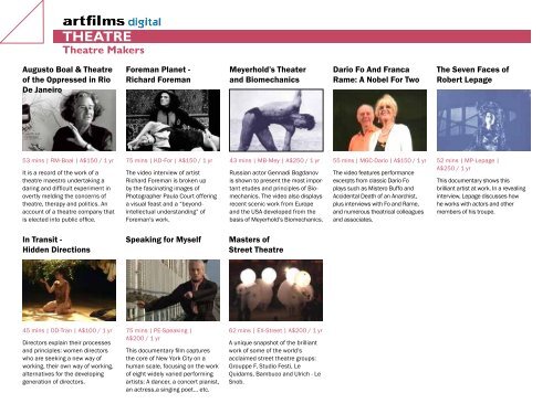 CATALOGUE - Art Films Digital