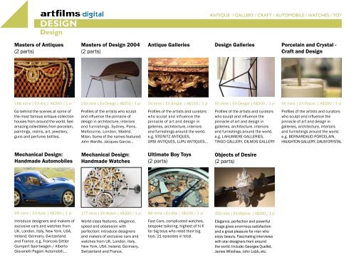 CATALOGUE - Art Films Digital