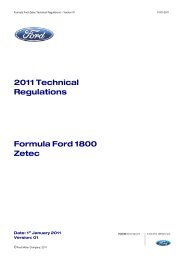 2011 Technical Regulations Formula Ford 1800 Zetec