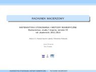 rachunek macierzowy - Instytut Metod Komputerowych w InÅ¼ynierii ...