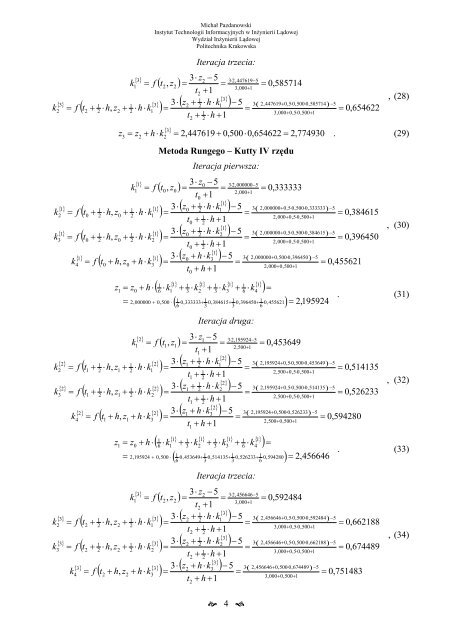Metody numeryczne cz. 10 - Instytut Metod Komputerowych w ...