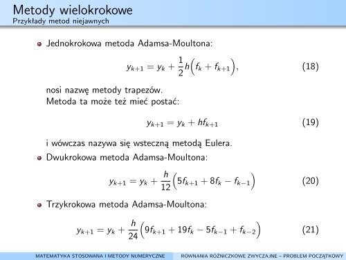 tymczasowy link do wykÅadu - Instytut Metod Komputerowych w ...