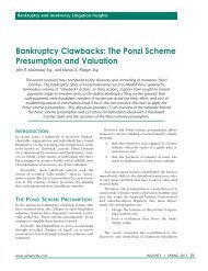 Bankruptcy Clawbacks: The Ponzi Scheme Presumption and ...