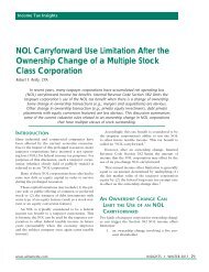 NOL Carryforward Use Limitation After the Ownership Change of a ...