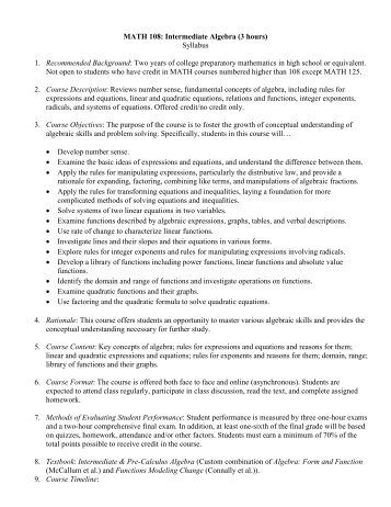 exam in intermediate algebra Study materials for math 051 intermediate algebra factoring and quadratic equations. exam in intermediate algebra Study materials for math 051 intermediate algebra factoring and quadratic equations.