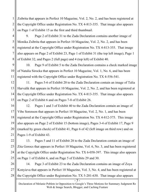 Declaration of Melanie Poblete in Opposition to Google's ... - Justia