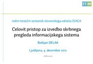 Telekom Slovenije, dd Nadgradnja E-Arhiva izhodnih raÄunov - ISACA