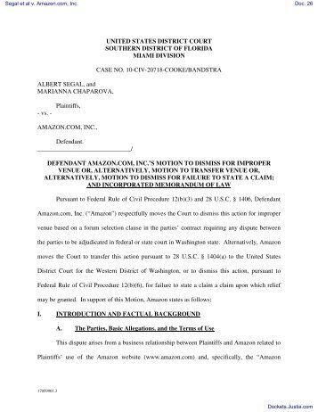 MOTION to Dismiss 22 Amended Complaint for Improper ... - Justia