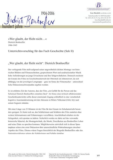 hundert jahre - Geschichte: begreifen