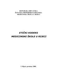 eticki kodeks.pdf - Medicinska Å¡kola u Rijeci