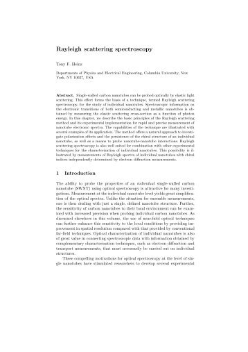 Rayleigh scattering spectroscopy - Tony F. Heinz - Columbia ...