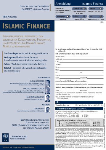 ISLAMIC FINANCE - Institute for Islamic Banking and Finance