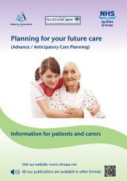 Planning for your future care - NHS Ayrshire and Arran.