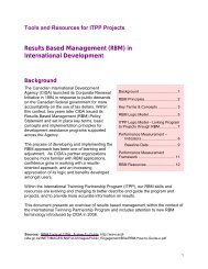 Results Based Management (RBM) in International Development