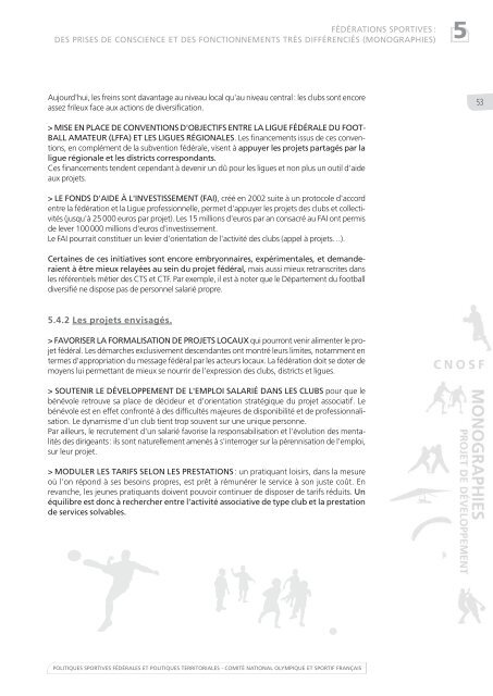 Politiques sportives fÃ©dÃ©rales et politiques territoriales : Etat des ...