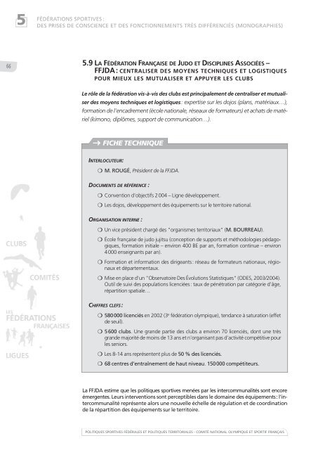 Politiques sportives fÃ©dÃ©rales et politiques territoriales : Etat des ...