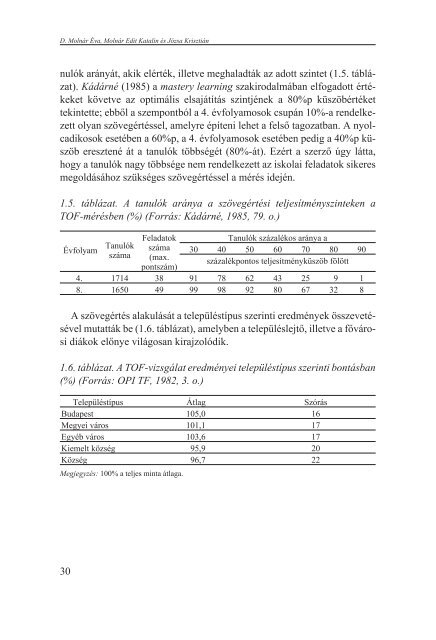 mÃ©rlegen a magyar iskola - Diagnosztikus MÃ©rÃ©sek FejlesztÃ©se