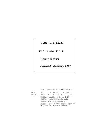 EAST REGIONAL TRACK AND FIELD GUIDELINES Revised ...