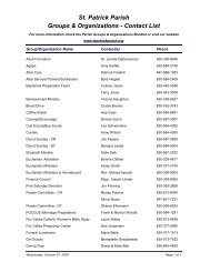 Contact List - Saint Patrick Parish