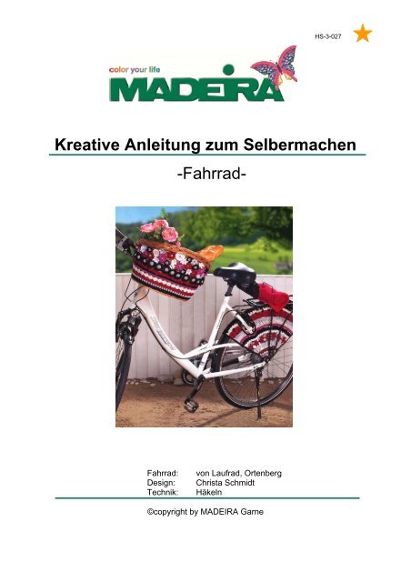 Kreative Anleitung zum Selbermachen -Fahrrad- - MADEIRA Garne