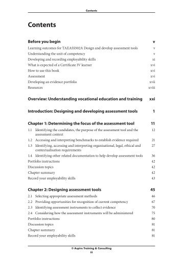 TAEASS502B Design and develop assessment tools