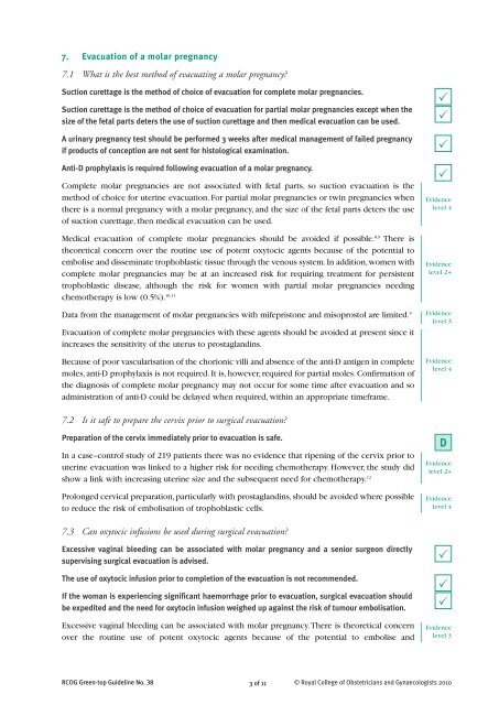 The Management of Gestational Trophoblastic Disease - Green-top 38