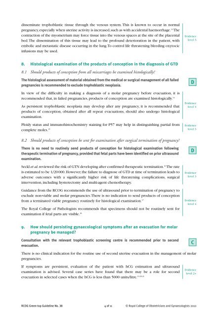 The Management of Gestational Trophoblastic Disease - Green-top 38