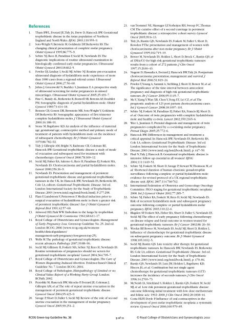 The Management of Gestational Trophoblastic Disease - Green-top 38