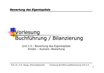 Vorlesung Buchführung / Bilanzierung - Prof-skopp.de