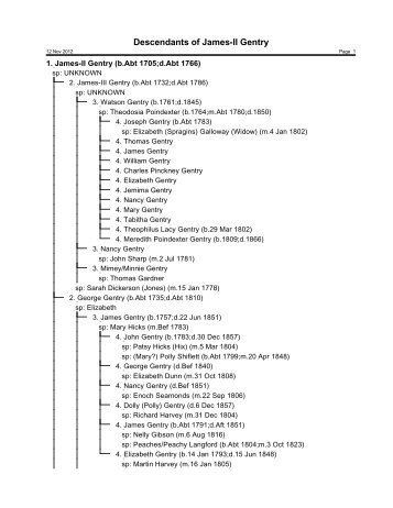 Descendancy Chart - Journal of Gentry Genealogy