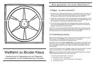 Handreichung fÃ¼r Wallfahrten nach Sachseln/FlÃ¼eli ... - Bruder Klaus