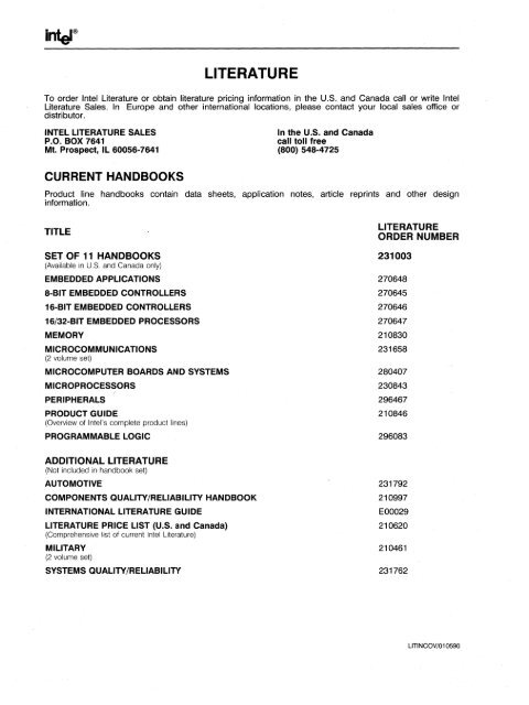 80C186EB 80C188EB Users Manual 1990 - Al Kossow's Bitsavers