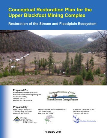 Conceptual Restoration Plan for the Upper Blackfoot Mining Complex