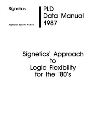 Data Manual Signetics' Approach to ogle .. exi I I. for the '80's