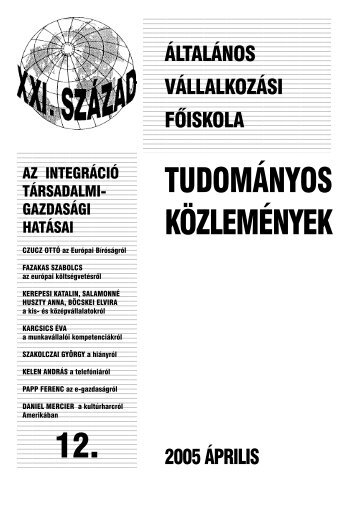 Az integrÃ¡ciÃ³ tÃ¡rsadalmi-gazdasÃ¡gi hatÃ¡sai - ÃltalÃ¡nos VÃ¡llalkozÃ¡si ...