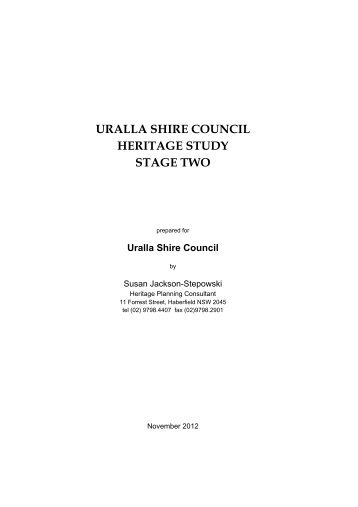 Uralla Community Based Heritage Study 2013 Part 2 - Uralla Shire ...