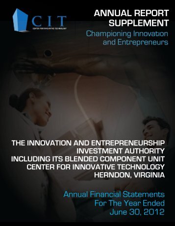 ANNUAL REPORT SUPPLEMENT - Center for Innovative Technology