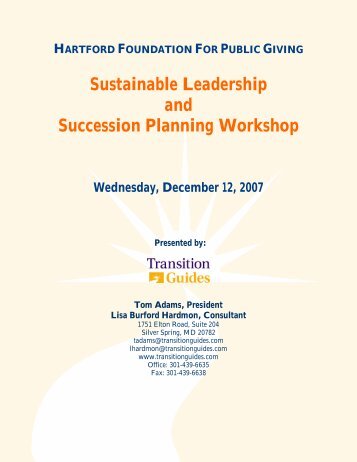 Sustainable Leadership and Succession Planning Workshop