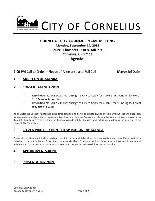 City Council Packet - Cornelius