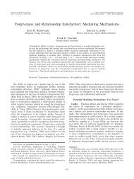 Forgiveness and Relationship Satisfaction: Mediating Mechanisms