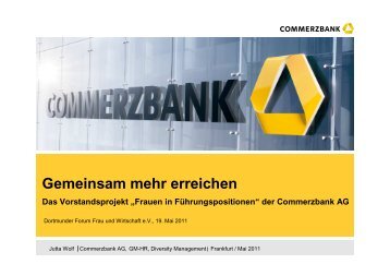 „Frauen in Führungspositionen“ der Commerzbank AG - Dortmunder ...