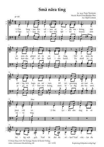 Preview sheet music (PDF) - Gehrmans MusikfÃ¶rlag